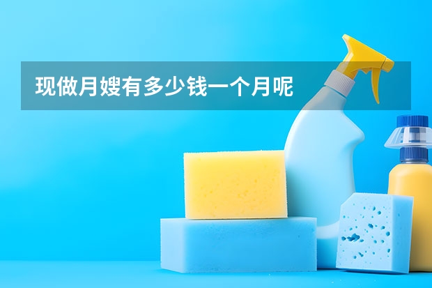 现做月嫂有多少钱一个月呢